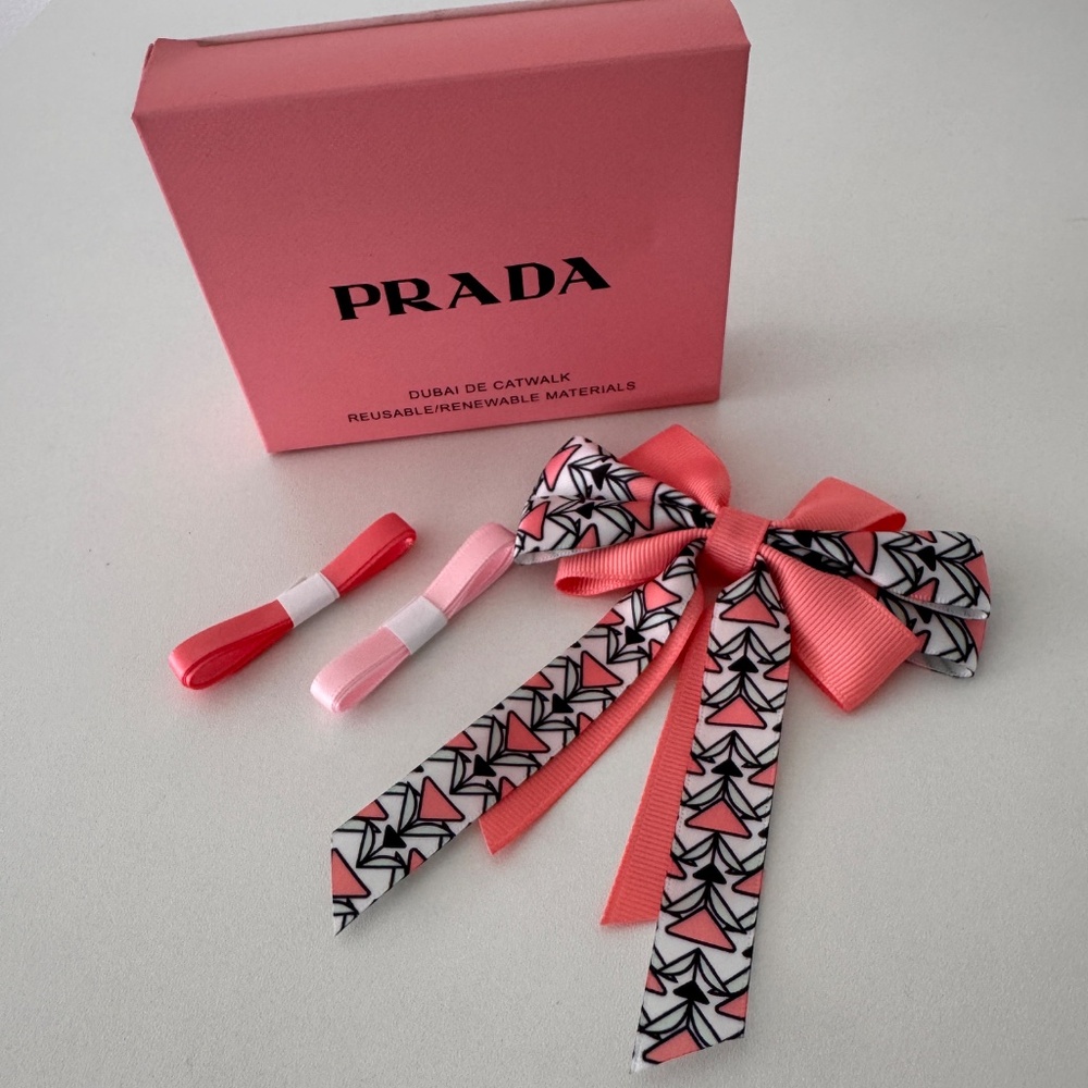 Prada Patterned Hair Accessorie / Ribbon Set